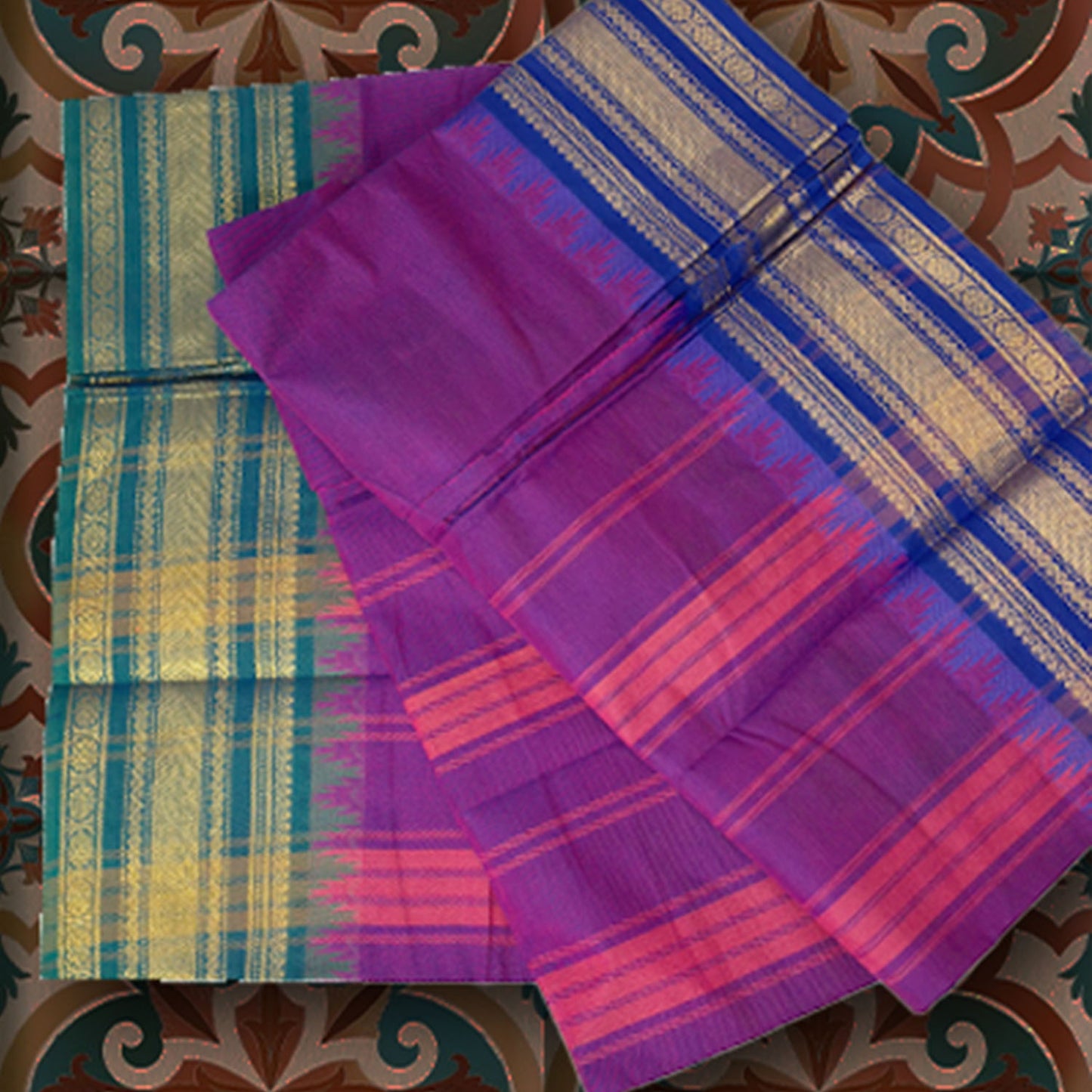 Twilight Elegance Chettinad Cotton Saree