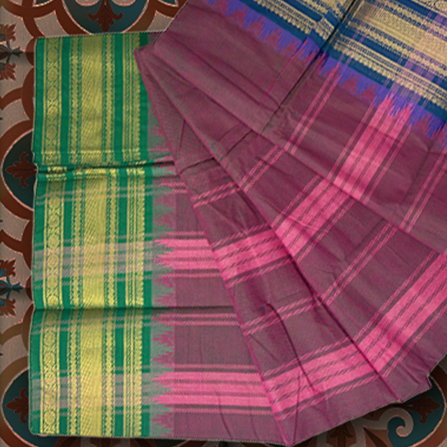 Twilight Prism Chettinad Cotton Saree