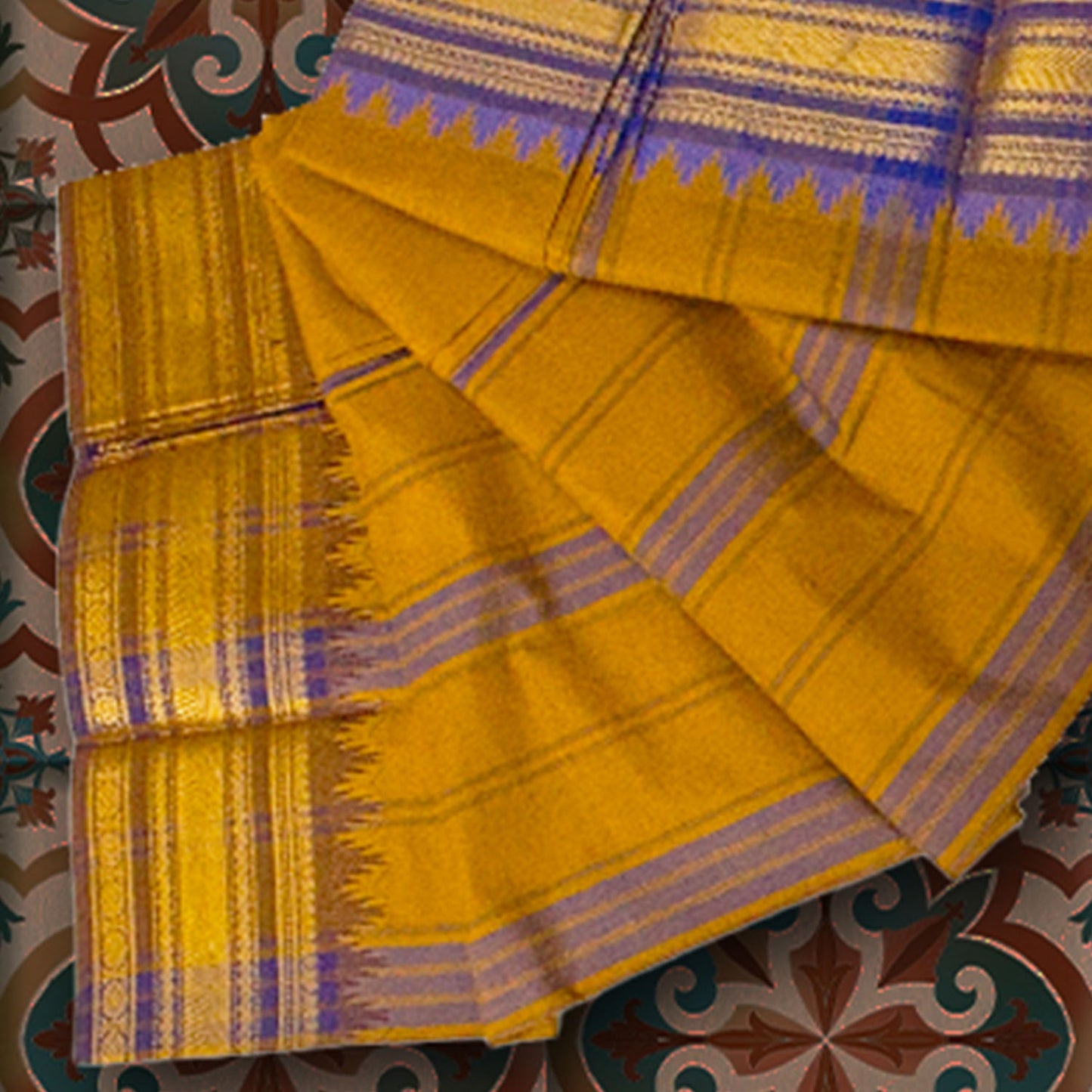 Indigo Sunshine Chettinad Cotton Saree